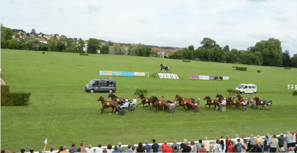 Pelton passant devant le publique sur l'hippodrome de montier en der